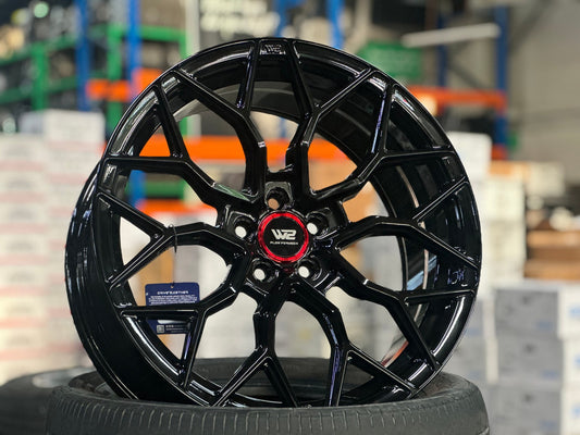 NEW 18X8 ET35 W2 Rim (4 wheel) Gloss Black 5X100