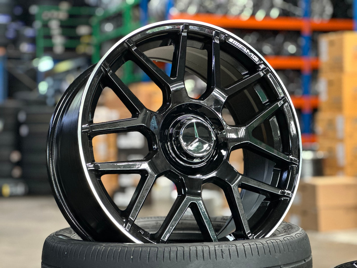New 18X8 ET42 Mercedes AMG Design Rim (4 wheel) Gloss Black 5X112