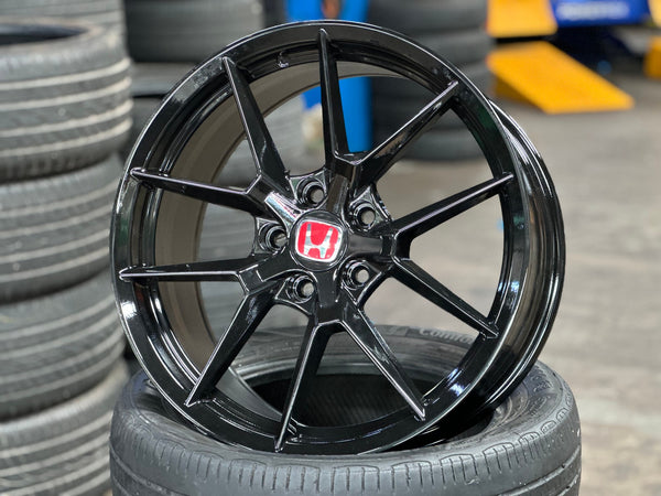 New 18X8 ET43 Civic HRV CRV Type R FL5 Design Rim (4 wheel) Gloss Black 5X114.3