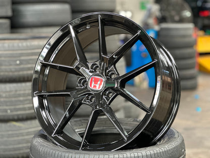 New 18X8 ET43 Civic HRV CRV Type R FL5 Design Rim (4 wheel) Gloss Black 5X114.3