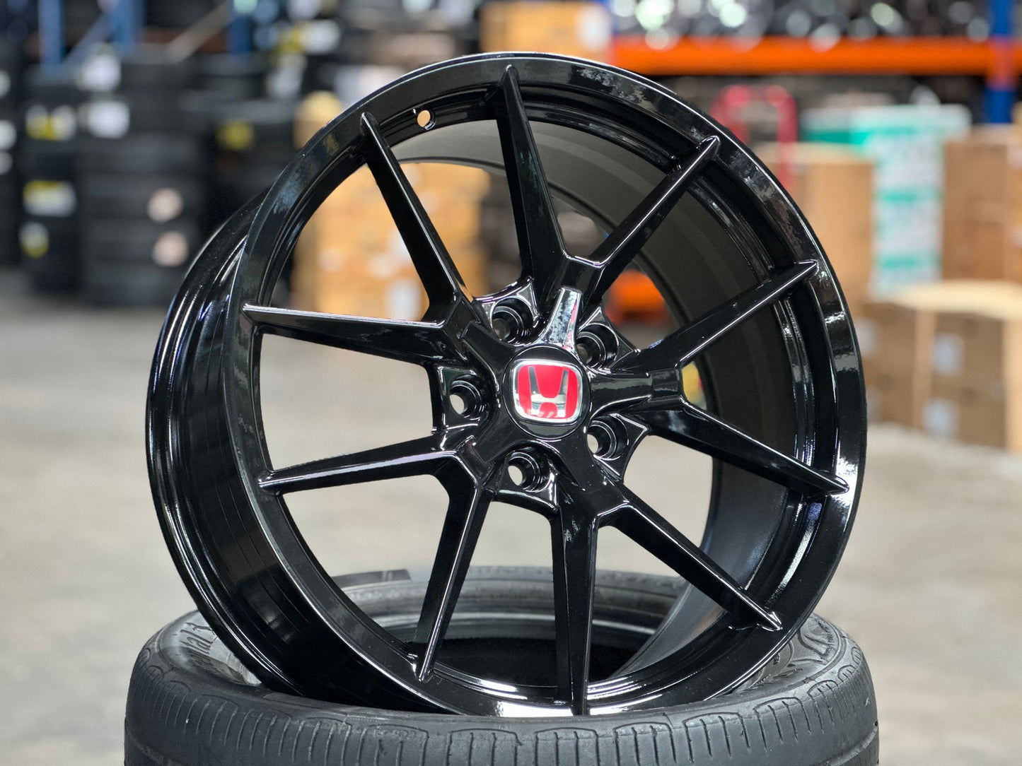 New 18X8 ET43 Civic HRV CRV Type R FL5 Design Rim (4 wheel) Gloss Black 5X114.3