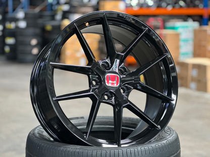 New 18X8 ET43 Civic HRV CRV Type R FL5 Design Rim (4 wheel) Gloss Black 5X114.3