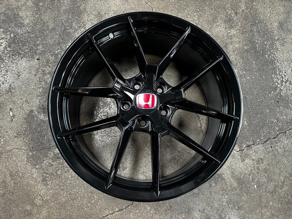 New 18X8 ET43 Civic HRV CRV Type R FL5 Design Rim (4 wheel) Gloss Black 5X114.3
