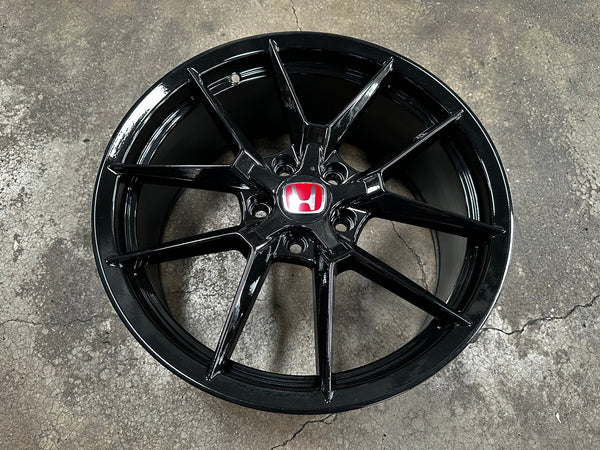 New 18X8 ET43 Civic HRV CRV Type R FL5 Design Rim (4 wheel) Gloss Black 5X114.3