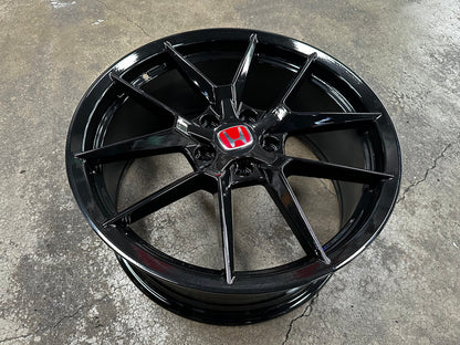 New 18X8 ET43 Civic HRV CRV Type R FL5 Design Rim (4 wheel) Gloss Black 5X114.3