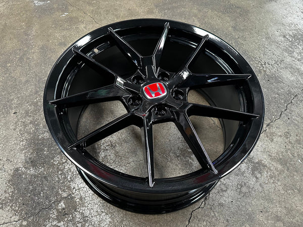 New 18X8 ET43 Civic HRV CRV Type R FL5 Design Rim (4 wheel) Gloss Black 5X114.3