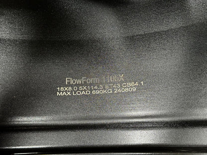 New 18X8 ET43 Civic HRV CRV Type R FL5 Design Rim (4 wheel) Gloss Black 5X114.3