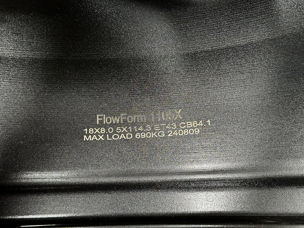 New 18X8 ET43 Civic HRV CRV Type R FL5 Design Rim (4 wheel) Gloss Black 5X114.3