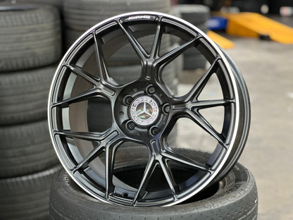 New 18X8.5 ET38 Mercedes Deisgn AMG GT Rim (4 wheel) Matt Black 5X112