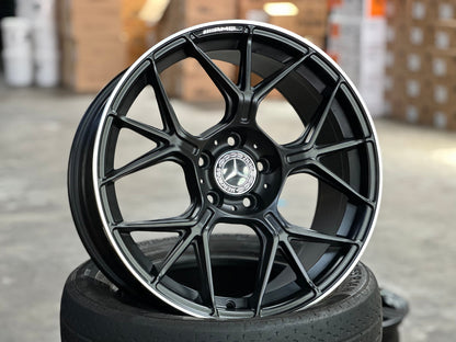 New 18X8.5 ET38 Mercedes Deisgn AMG GT Rim (4 wheel) Matt Black 5X112