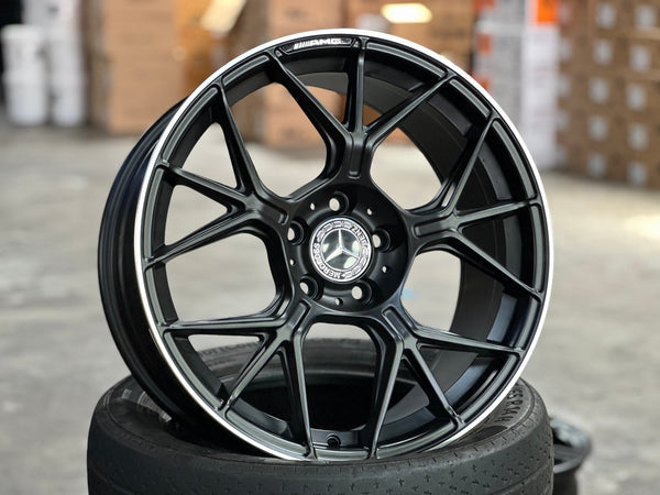New 18X8.5 ET38 Mercedes Deisgn AMG GT Rim (4 wheel) Matt Black 5X112
