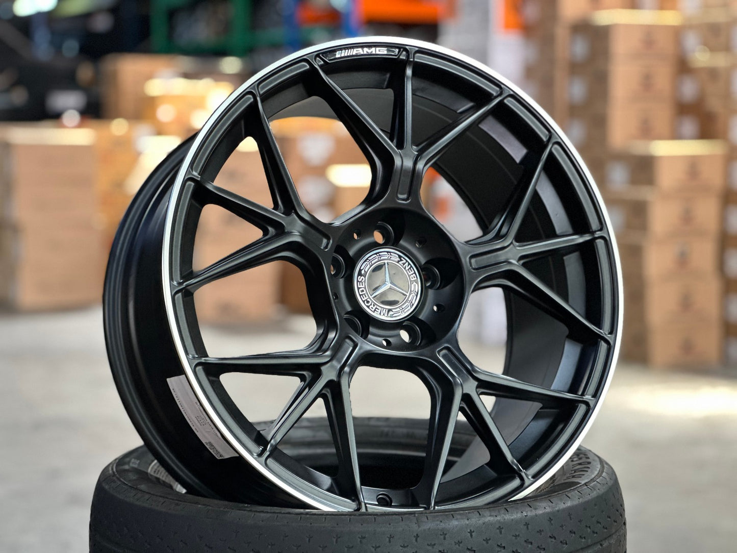 New 18X8.5 ET38 Mercedes Deisgn AMG GT Rim (4 wheel) Matt Black 5X112