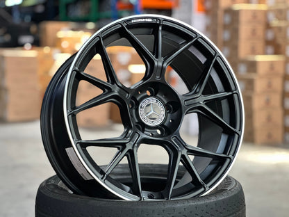 New 18X8.5 ET38 Mercedes Deisgn AMG GT Rim (4 wheel) Matt Black 5X112