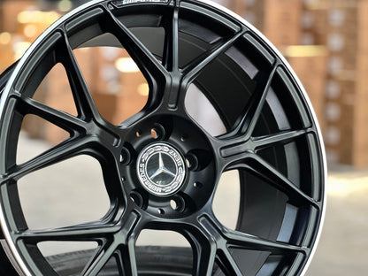 New 18X8.5 ET38 Mercedes Deisgn AMG GT Rim (4 wheel) Matt Black 5X112
