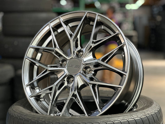 New 15X6.5 ET38 Lenso Yeti Rim (4 wheel) Hyper Black 4X100