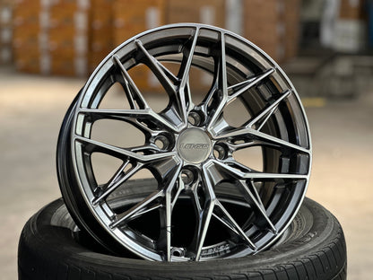 New 15X6.5 ET38 Lenso Yeti Rim (4 wheel) Hyper Black 4X100