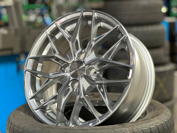 New 15X6.5 ET38 Lenso Yeti Rim (4 wheel) Gloss Silver 4X100