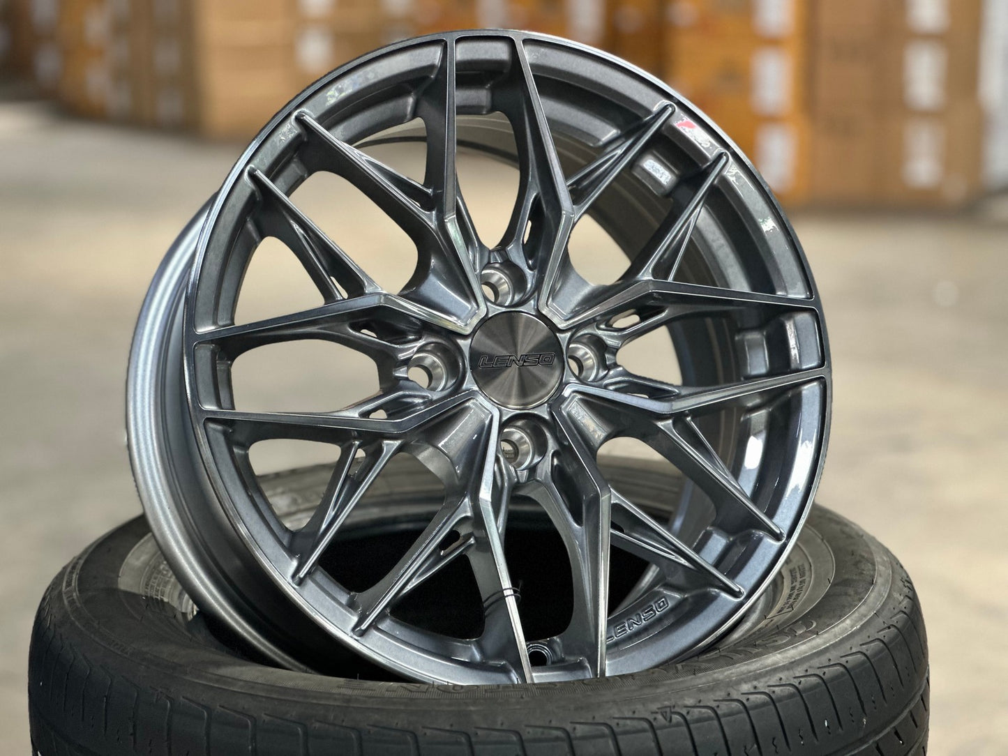 New 15X6.5 ET38 Lenso Yeti Rim (4 wheel) Gloss Silver 4X100