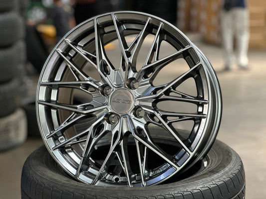 New 16X7 ET40 Lenso Yeti Rim (4 wheel) Hyper Black 4X100