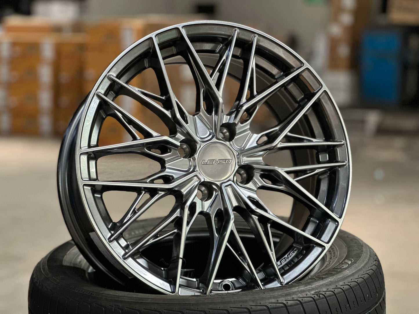 New 16X7 ET40 Lenso Yeti Rim (4 wheel) Hyper Black 4X100