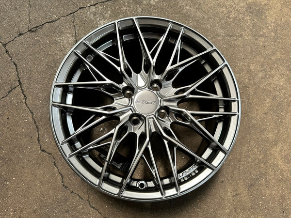 New 16X7 ET40 Lenso Yeti Rim (4 wheel) Hyper Black 4X100