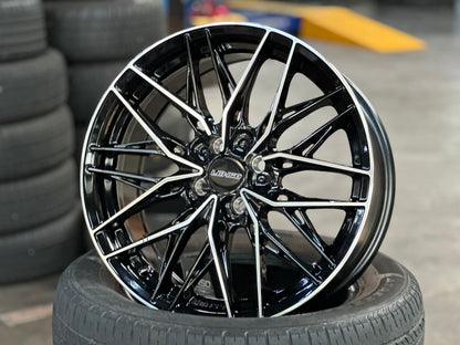 New 17X7.5 ET35 Lenso Yeti Rim (4 wheel) Gloss Black PF 4X100