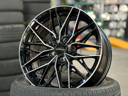 New 17X7.5 ET35 Lenso Yeti Rim (4 wheel) Gloss Black PF 4X100