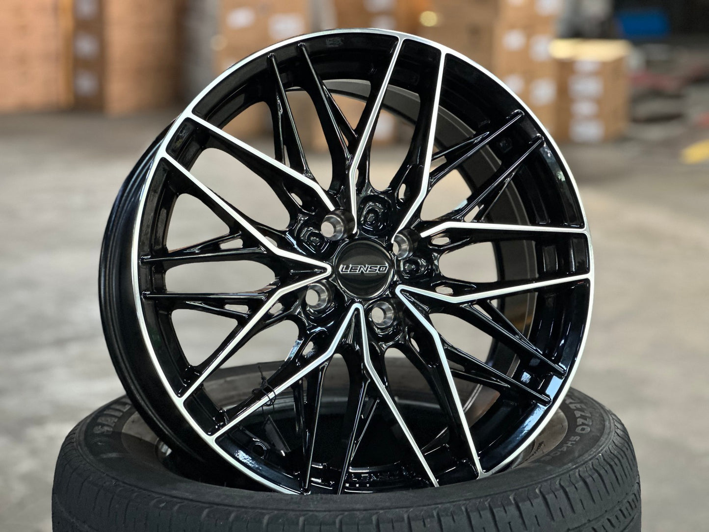 New 17X7.5 ET35 Lenso Yeti Rim (4 wheel) Gloss Black PF 4X100
