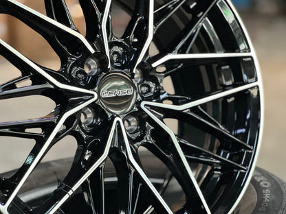 New 17X7.5 ET35 Lenso Yeti Rim (4 wheel) Gloss Black PF 4X100