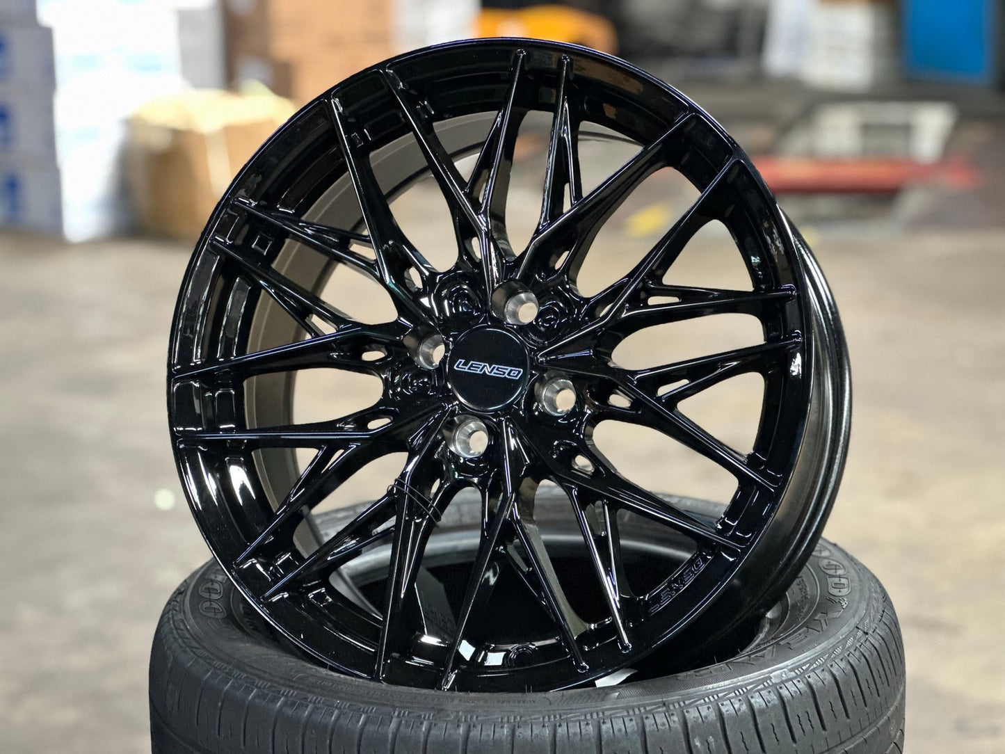 New 17X7.5 ET35 Lenso Yeti Rim (4 wheel) Gloss Black 4X100