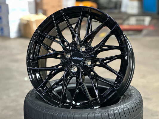 New 17X7.5 ET35 Lenso Yeti Rim (4 wheel) Gloss Black 4X100