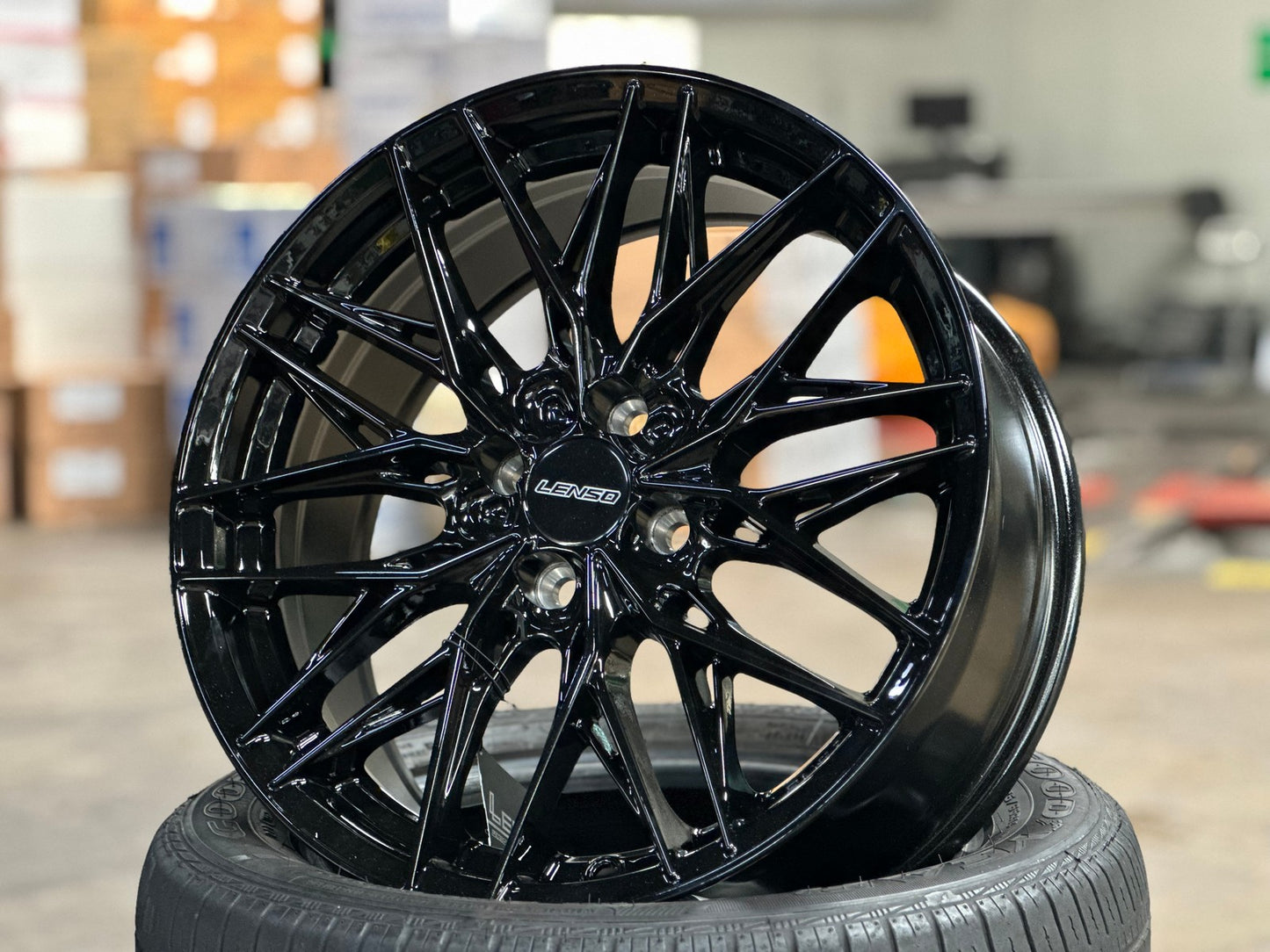 New 17X7.5 ET35 Lenso Yeti Rim (4 wheel) Gloss Black 4X100