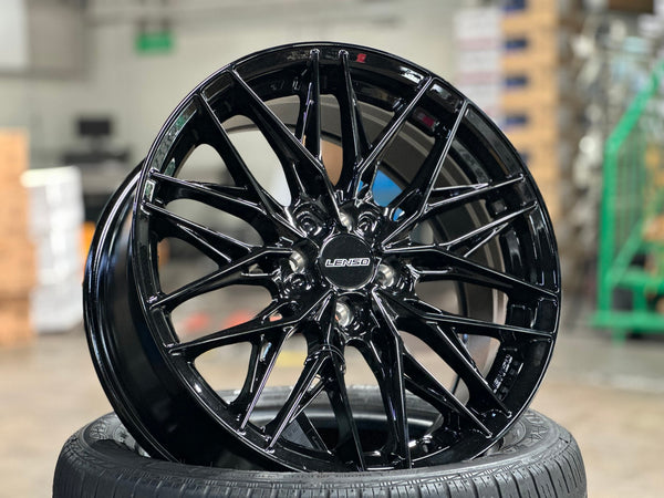 New 17X7.5 ET35 Lenso Yeti Rim (4 wheel) Gloss Black 4X100