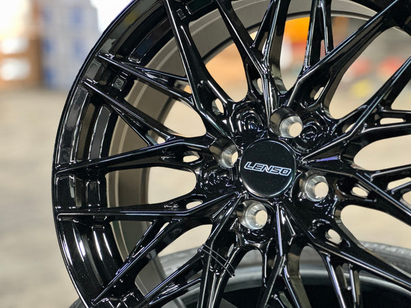 New 17X7.5 ET35 Lenso Yeti Rim (4 wheel) Gloss Black 4X100