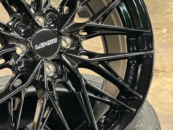 New 17X7.5 ET35 Lenso Yeti Rim (4 wheel) Gloss Black 4X100