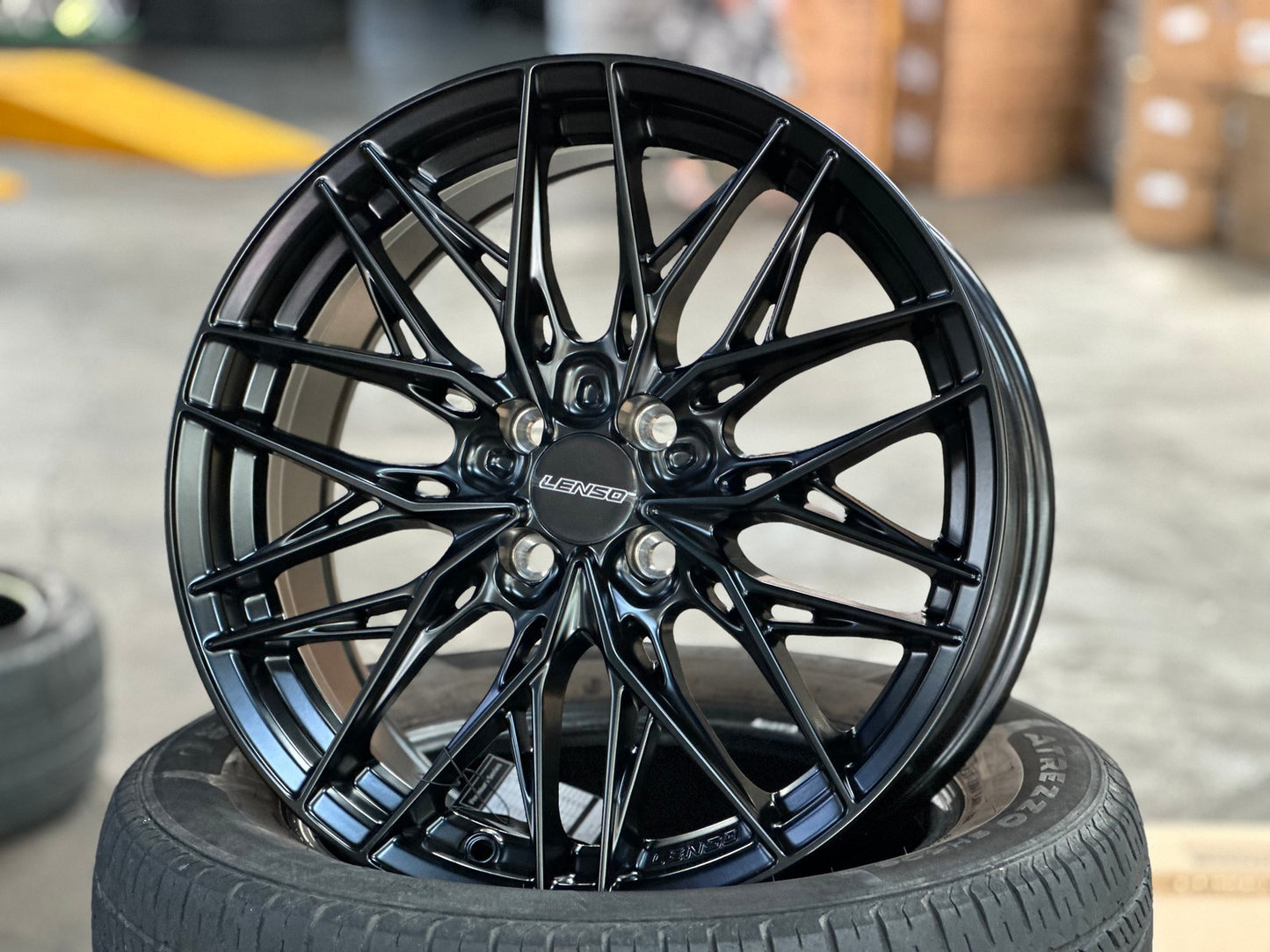 New 17X7.5 ET35 Lenso Yeti Rim (4 wheel) Matt Black 4X100