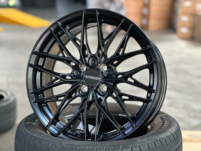 New 17X7.5 ET35 Lenso Yeti Rim (4 wheel) Matt Black 4X100