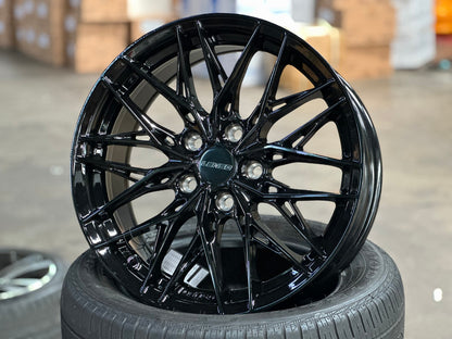 New 17X7.5 ET35 Lenso Yeti Rim (4 wheel) Gloss Black 5X114.3