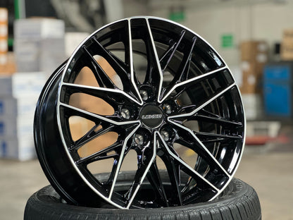 New 17X7.5 ET35 Lenso Yeti Rim (4 wheel) Gloss Black PF 5X114.3