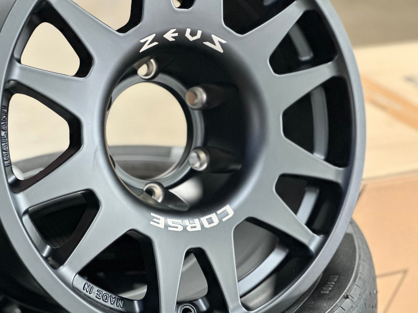 New 16X8.5 ET0 Lenso Zeus Rim (4 wheel) Matt Black 6X139.7