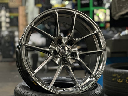 New 18X8 ET42 Z604Rim (4 wheel) Hyper Black 5X114.3