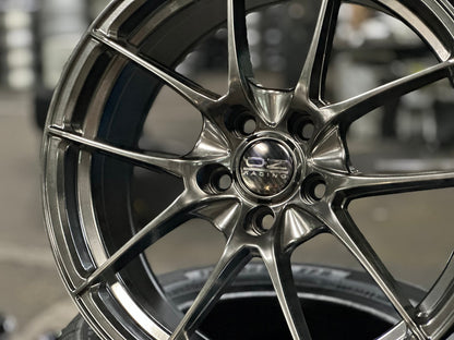 New 18X8 ET42 Z604Rim (4 wheel) Hyper Black 5X112