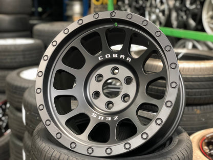 New 16X8.5 ET0 Lenso Zeus Rim (4 wheel) Matt Black 6X114.3