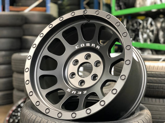 New 16X8.5 ET0 Lenso Zeus Rim (4 wheel) Matt Black 6X114.3