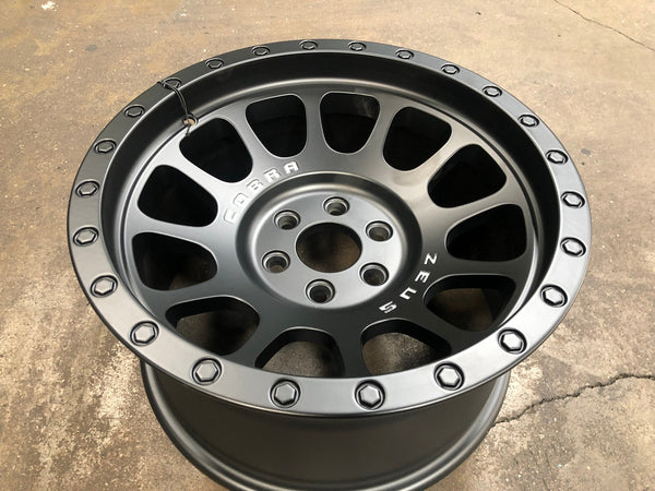 New 16X8.5 ET0 Lenso Zeus Rim (4 wheel) Matt Black 6X114.3