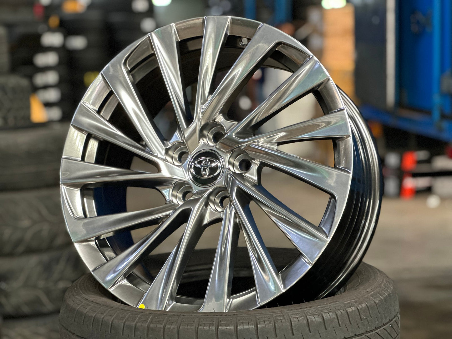 New 18X8 ET40 Amgood Sunrise Rim (4 wheel) Hyper Black 5X114.3