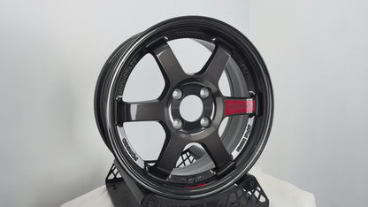 New 15X6.5 ET38 AOW TE37 Saga SL Rim (4 wheel) Dark Grey 4X100