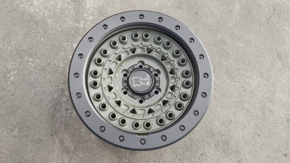 \New 18x9 ET0 Black Rhino BARRICADE Rim (4 wheel) Olive Green Black Rock Guard 6x139.7