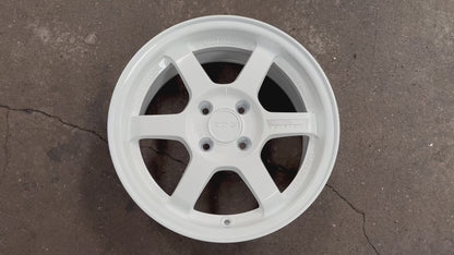 New 15X7 ET35 AOW TE37 Rim (4 wheel) White 4X100
