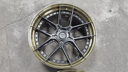 New 20x8.5 ET33 20x10 ET40 Vogue Wheel X01 (4 wheel) 5x120 Black Gold